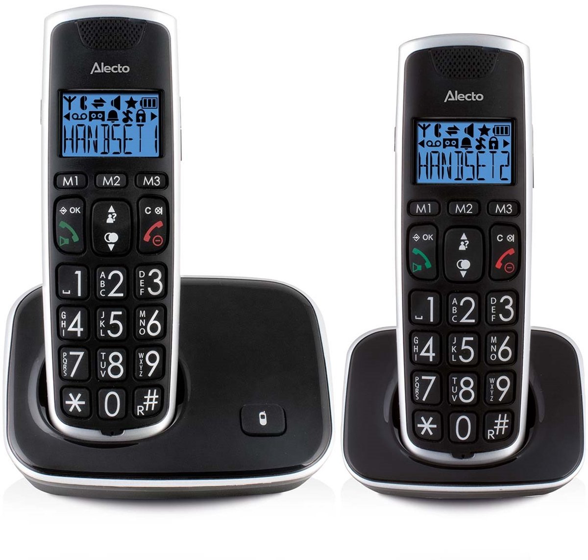Fysic FX-6000 DUO Big Button Dect Telefoon - 2 stuks - Zwart
