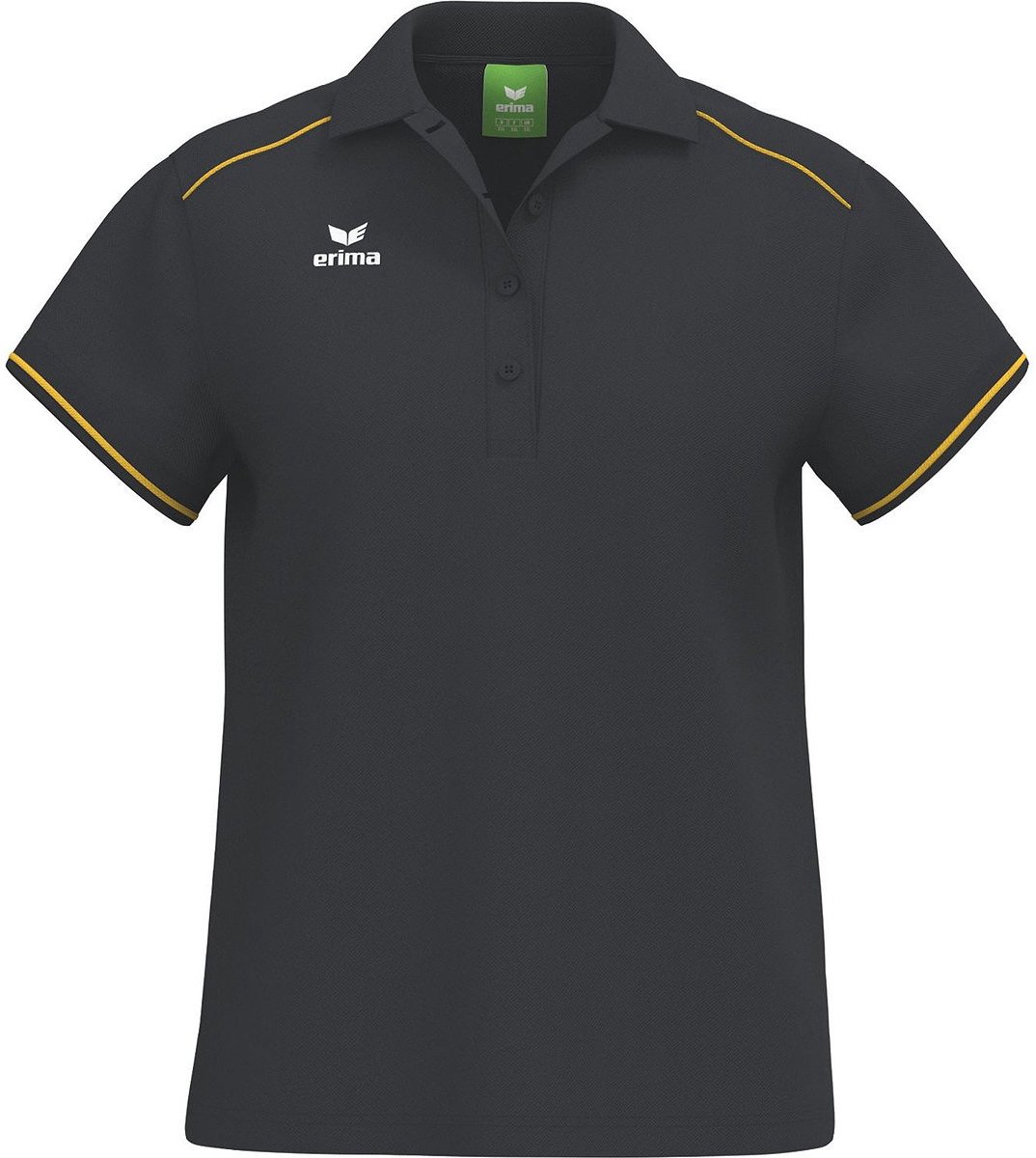 Erima Cmpt 3 Wings Polo Dames - Zwart / Geel | Maat: 40