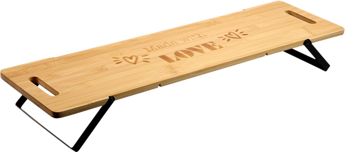 Serveerplank op standaard, Bamboe, 67x19cm