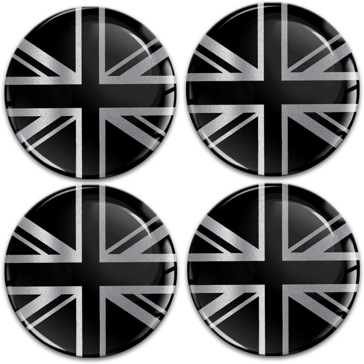 Siliconen stickers - Vlag stickers - Auto decoratie - Zelfklevend - 60 mm - Zilver