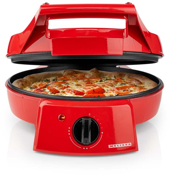 Melissa 16310237 - Pizzamaker en tafelgrill in één - 30 cm bakplaat en grillplaat, 1800 W vermogen en nauwkeurige temperatuurregeling - Rood — afbeelding 5