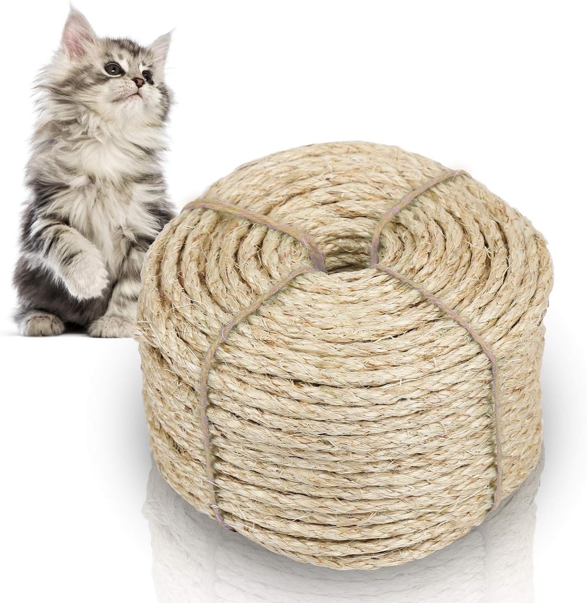 Sisal touw - Natuurlijk hennep touw - Krabpaal maken - 100% natuurlijk materiaal - 50 meter 6 mm