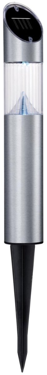 Grundig Solar Tuinlamp - 2 LED Lampen - Koel Wit Licht - IP44 Spatwaterdicht - Brandduur 6-8 uur - 75,5 cm - Zilver