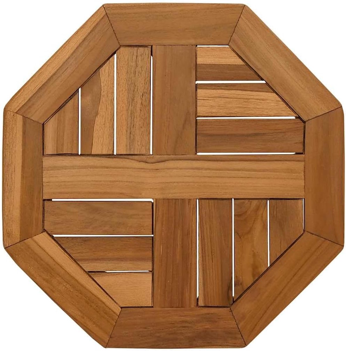 Tafelblad Achthoekig - Vervangend Blad - Buitenmeubilair - Massief Teakhout - 40x40x25 cm - Bruin