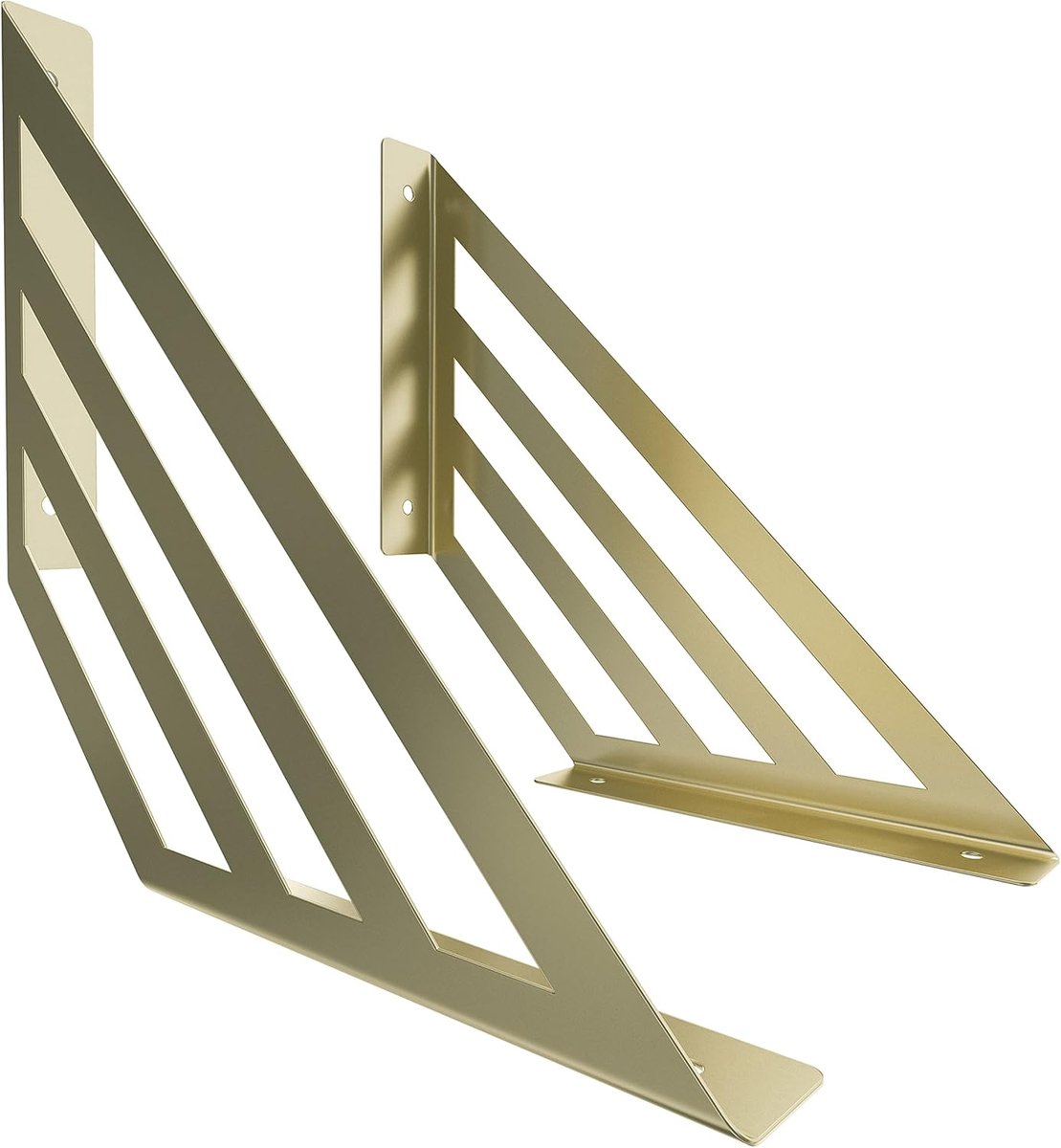 Wandconsoles 2 stuks - Legplank steunen - Wandmontage - Decoratief vakwerk design - 250x250mm - Goud