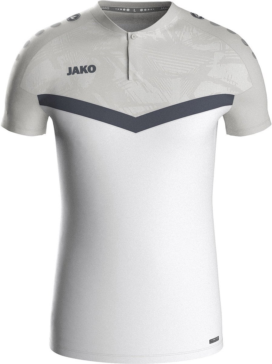 Jako Iconic Polo Heren - Wit / Zachtgrijs | Maat: 4XL