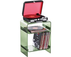 SNJY® Platenspeler Meubel - Platenspeler Kast - LP Houder - Platenhouder - Acryl - 30D x 45B x 58H cm - Groen