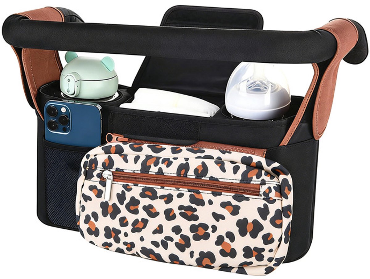 Opbergtas voor kinderwagen - met 2 bekerhouders - met ritssluiting - Model B