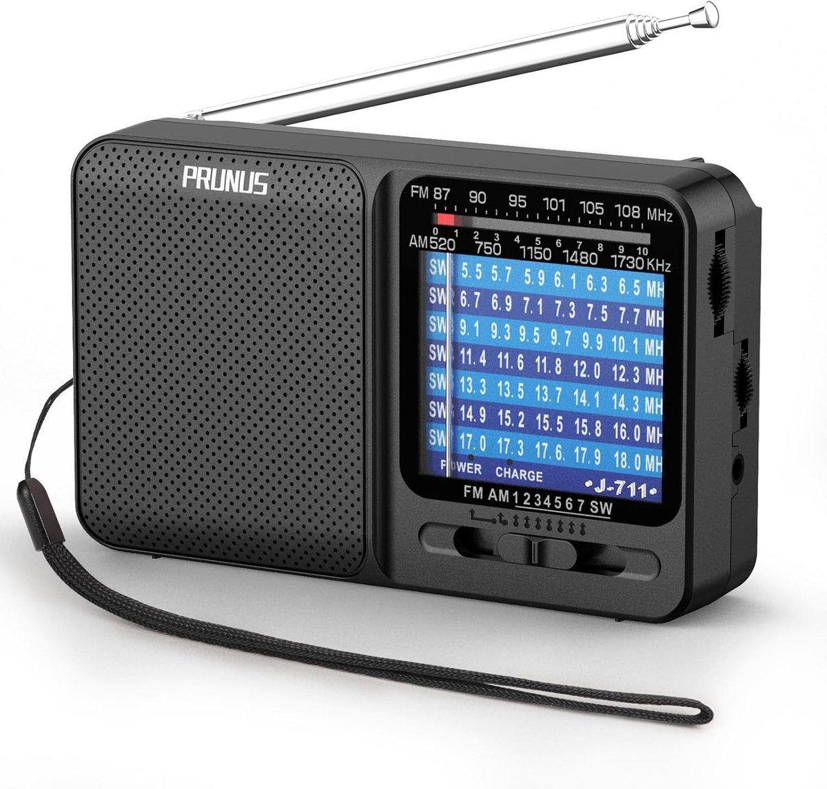 Draagbare Radio - Zakradio Wereldontvanger - Muziek Nieuws - Oplaadbaar Accu USB-C - 7x3x12 cm - Rood