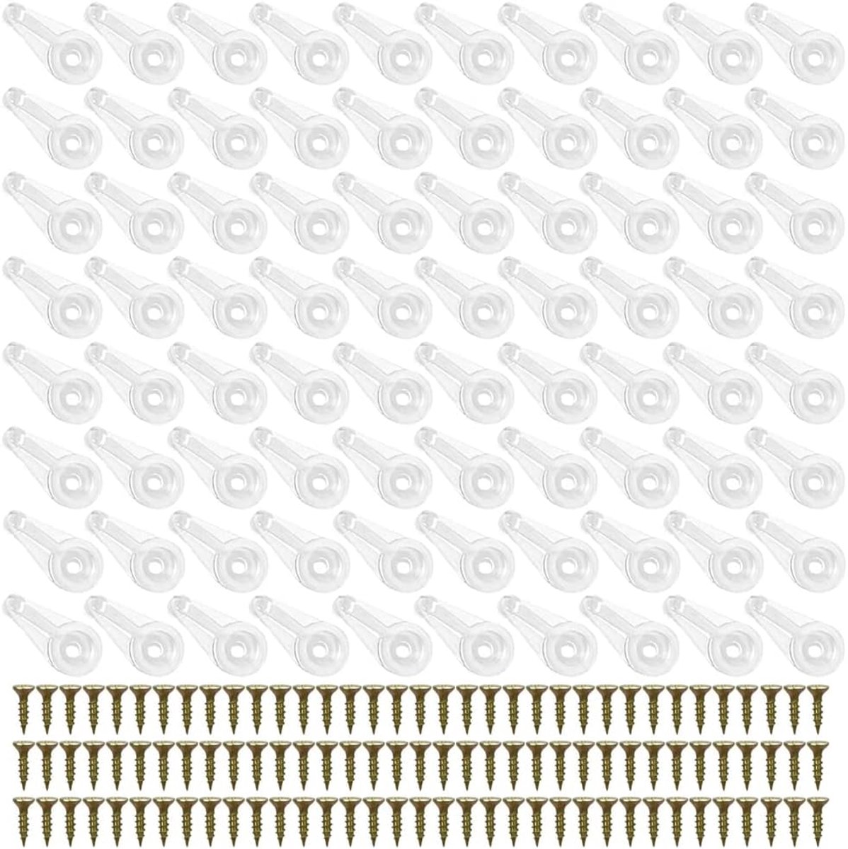 Glass Clips - Paneel Bevestiging - Kast Deur - Inclusief Schroeven - 4 mm Glas - Transparant