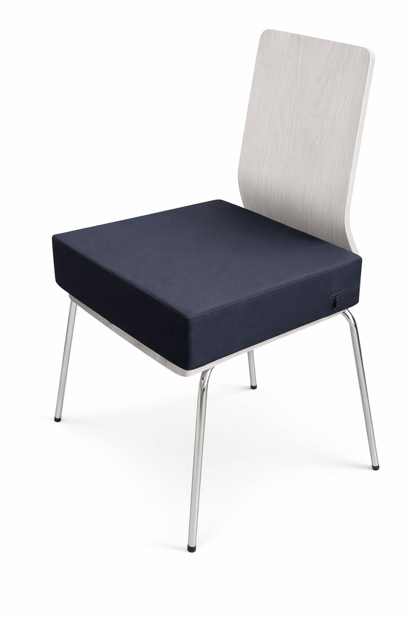 Stoelverhoger - Zitverhoger 10 cm – Stevig Orthopedisch Zitkussen met Wasbare Hoes (40x40 cm)