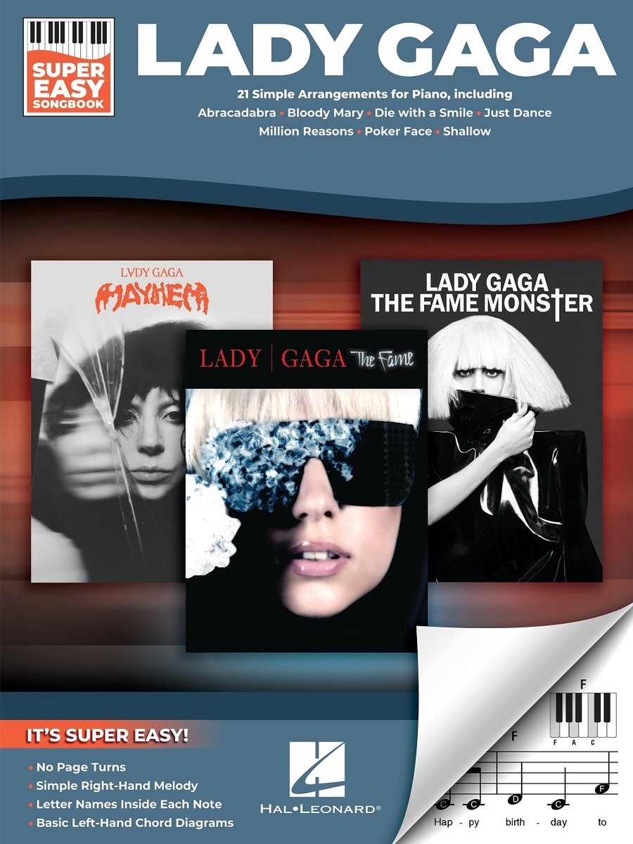 Lady Gaga - Super Easy Songbook, 21 Simple Arrangements For Piano