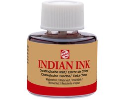 Talens Oostindische Inkt - Zwart 700 - 11 ml Flacon - Sneldrogende Watervaste Inkt voor Dompelpennen, Tekenpennen, Luchtpenseels - Perfect voor Diverse Papiersoorten