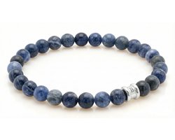 STEEL & BARNETT - Kralenarmband Heren - Essential - Matte Sodaliet - Maat M