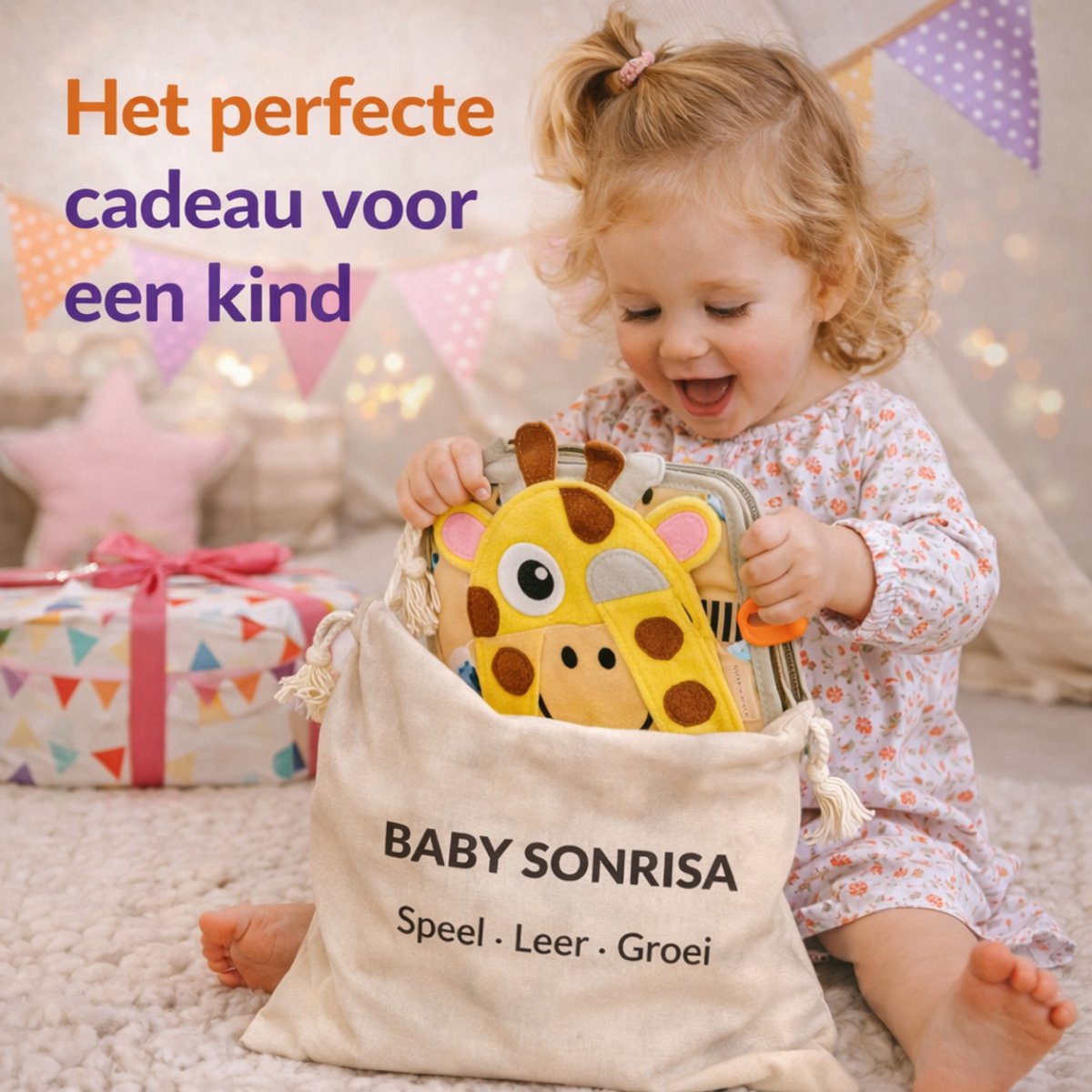 Montessori Activiteitenboekje Giraffe - Sensorisch Speelgoed - Extra Dik - Busy Board - Educatief Speelgoed - Montessori - Speelgoed - Inclusief Tas - Leeftijd 2 tot 7 Jaar — afbeelding 11