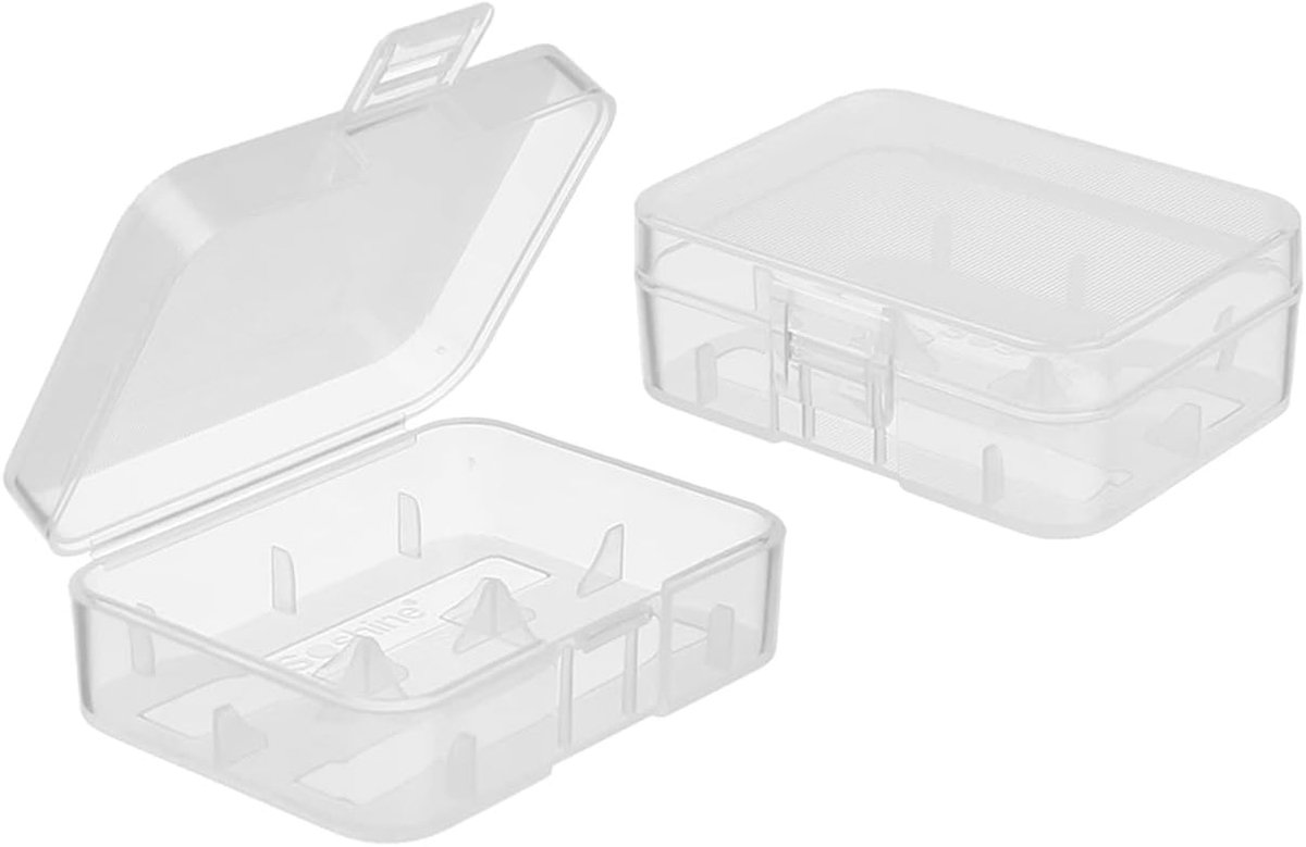 Batterij Opbergdoos - Batterijhouder Case - Veilig Opbergen - Transparant Stapelbaar - 60x43x20mm - Transparant