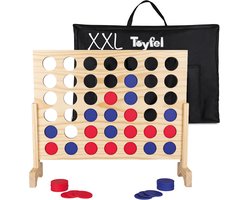 Toyfel Ace XXL Vier op een Rij Spel Natuur – Houten Speelgoed voor Kinderen & Familie – Binnenspeelg