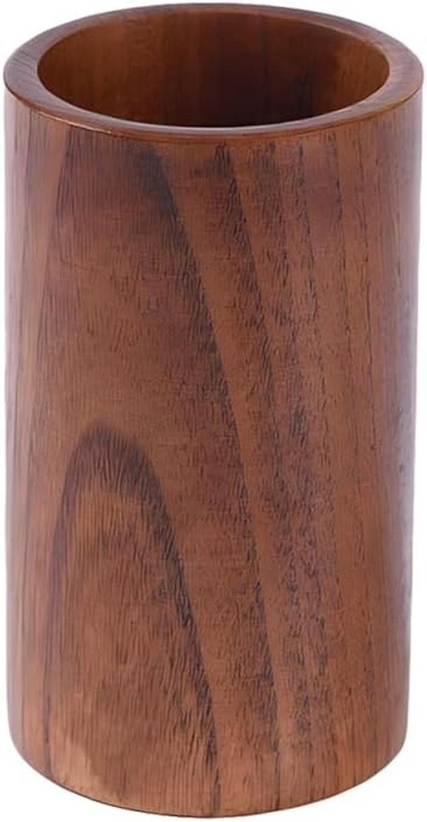 Keuken Organizer - Houten Pot - Bestek Opbergen - Compact Ontwerp - 15x9x9 cm - Natuurlijk Hout