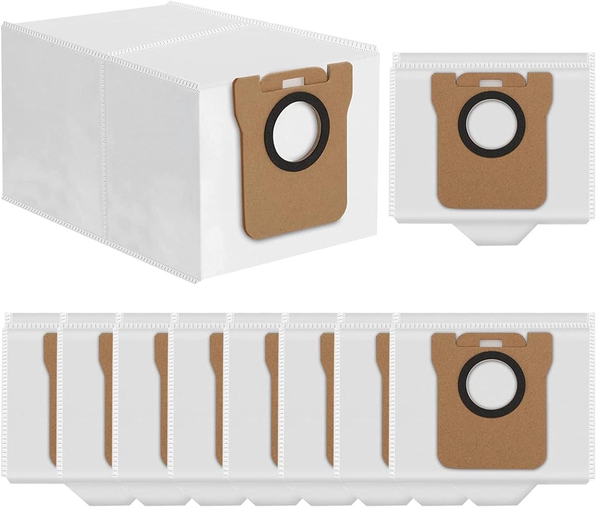 12-delige Stofzuigerzakken geschikt voor Dreame D10 Plus - D10s Plus - Z10 Pro - L10 PLUS - 3L Grote Capaciteit - Reserveonderdelen met 4-laags Filtratie - Anti-allergie Stofzakken