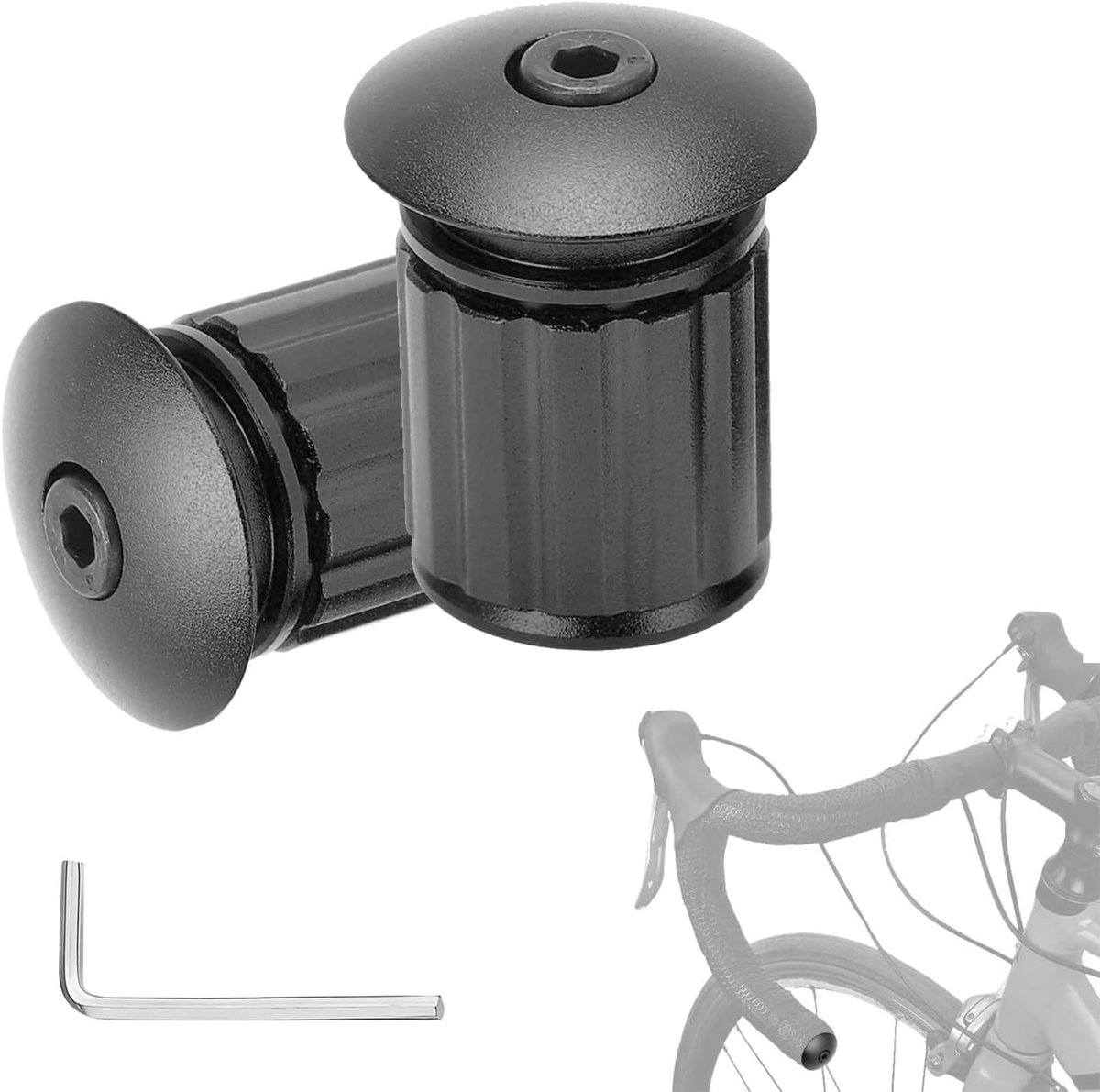 Fiets Stuurdoppen - Handvat Extenders - Stuur Bescherming - Verstelbaar Ontwerp - 18-20mm Handvatten - Zwart