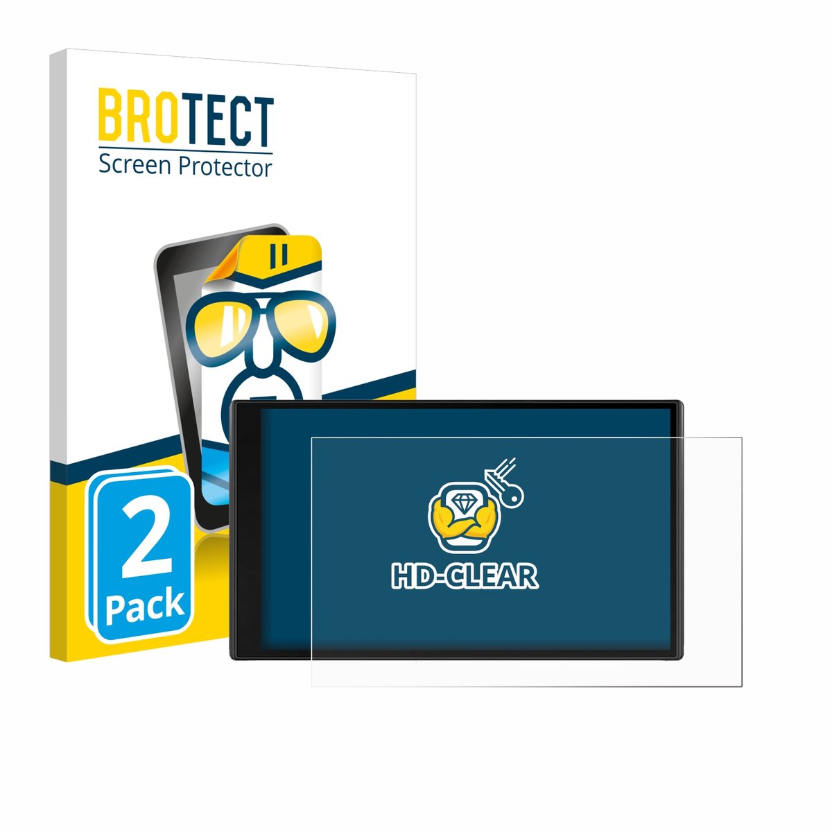 BROTECT - Screenprotector voor Garmin CamperVan - Folie Beschermfolie transparant 2 Stuks