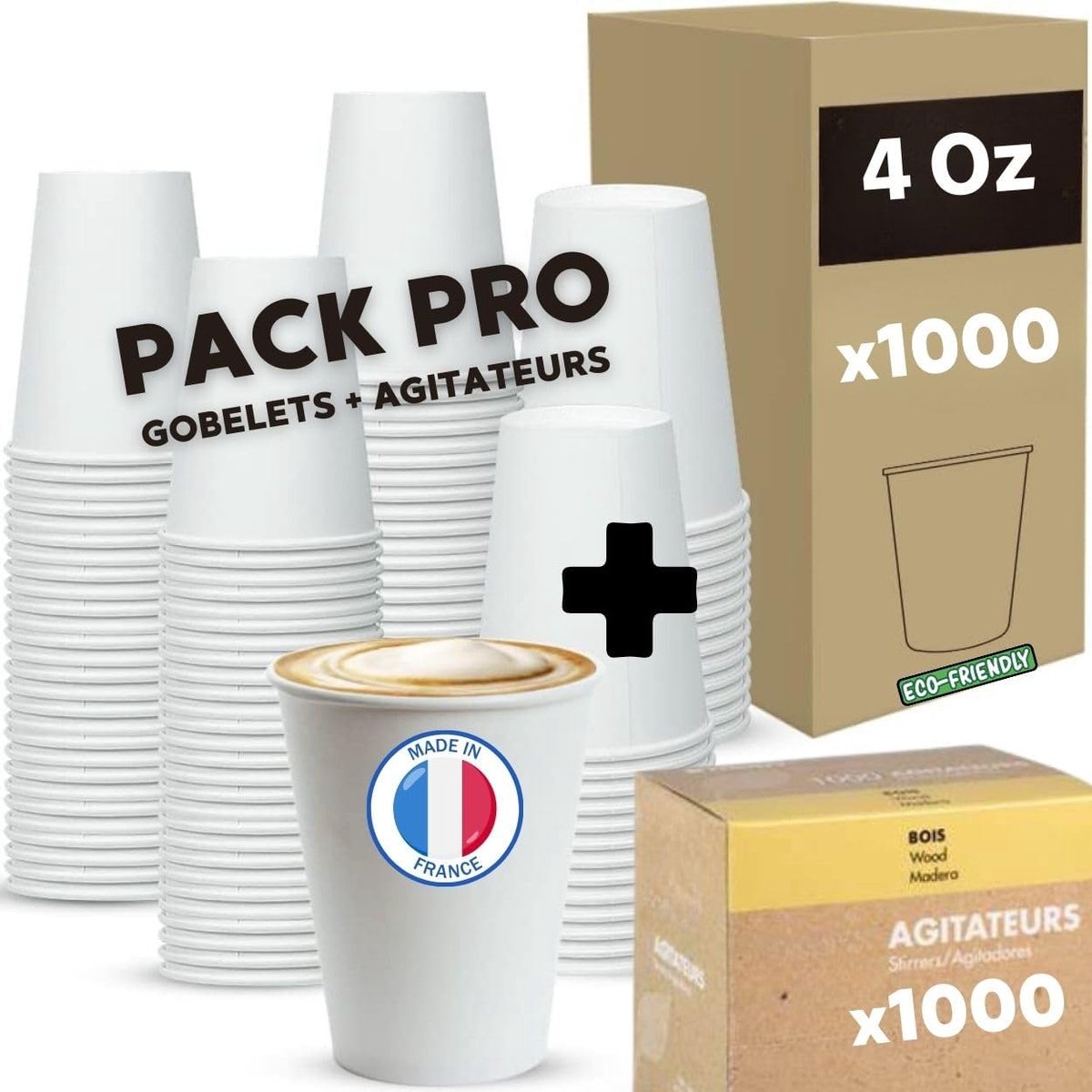 Papieren bekers - Wegwerp bekers - Warme dranken - 100% Recyclebaar - 10cl - Wit