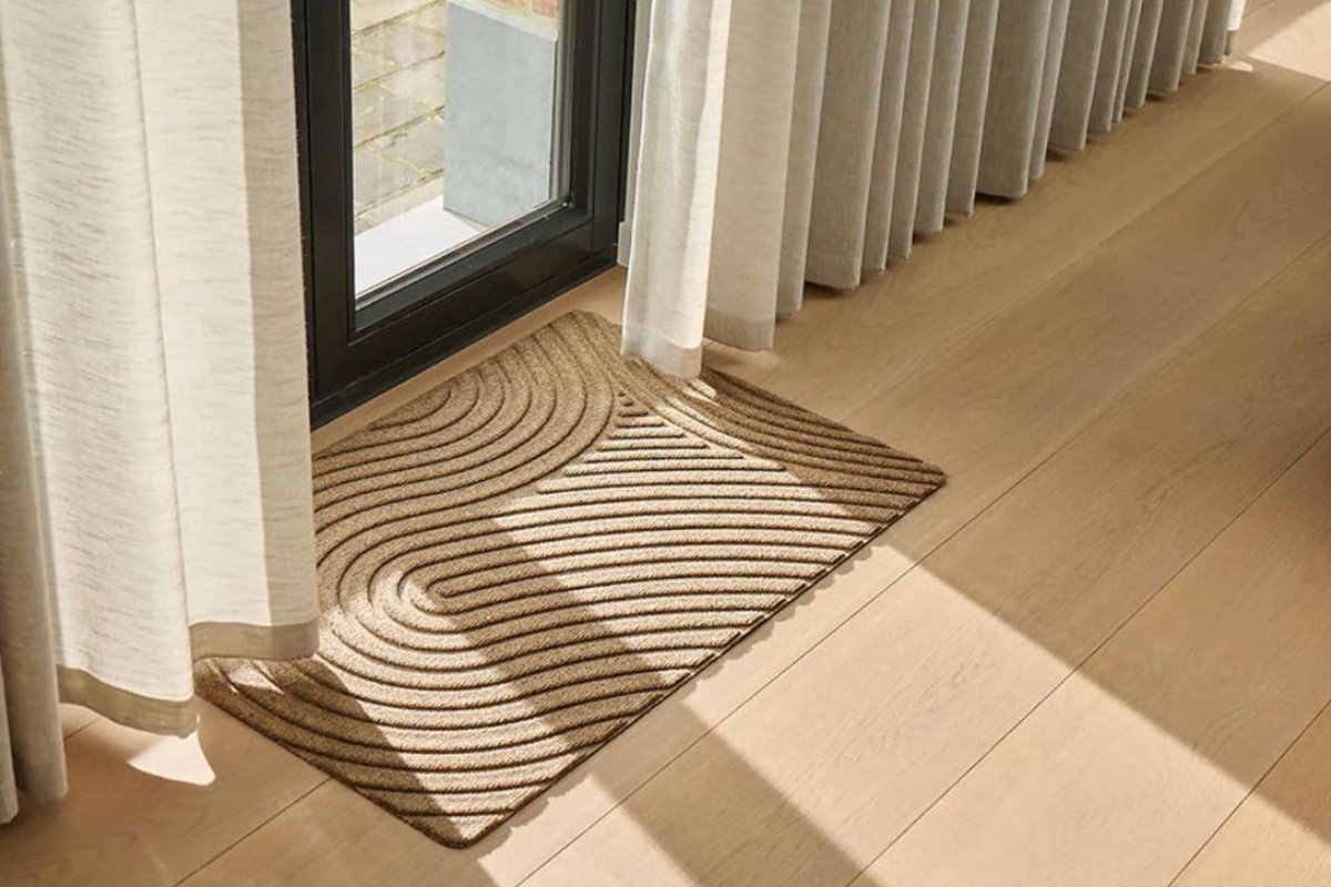 Schoon/droogloopmat Waterhog Fingerprint 55x85 cm - deurmat - hoogwaardige entreemat - beige - hoge vochtopname - binnen en buitengebruik