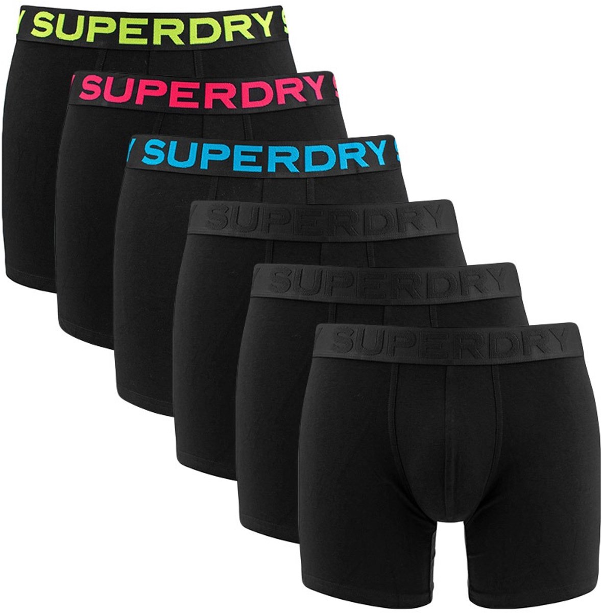 Superdry heren 6P boxers basic combi zwart
