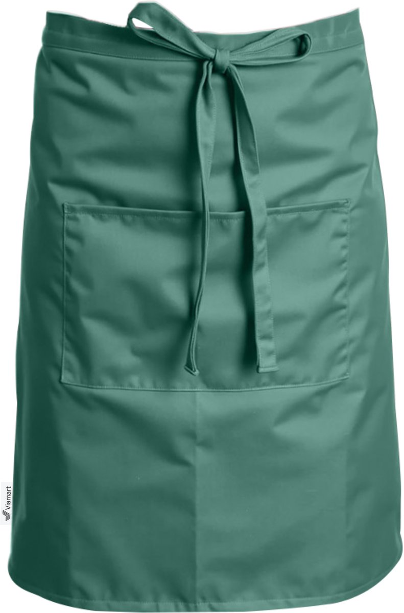 Viamart® Premium Line - Professionele Horeca Sloof - Bistroschort - Heupschort - Bedieningsschort - Serveerschort - Horecakwaliteit - Unisex: Dames & Heren - Maat: One Size Fits All - Wasbaar op 60° - Donkergroen