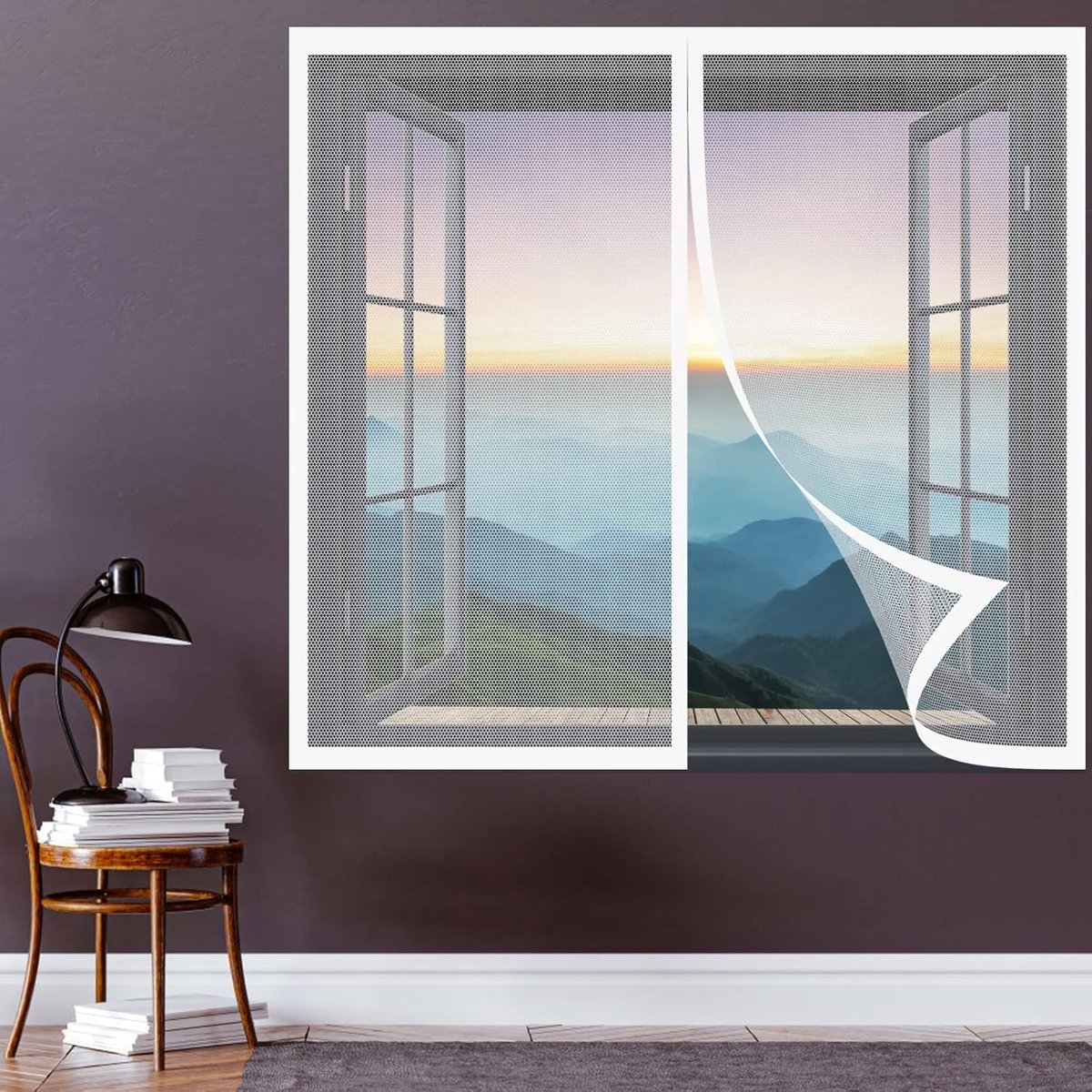 Raam Hor - Insectenwering - Zomer Bescherming - Zonder Boren - 135 x 70 cm - Wit