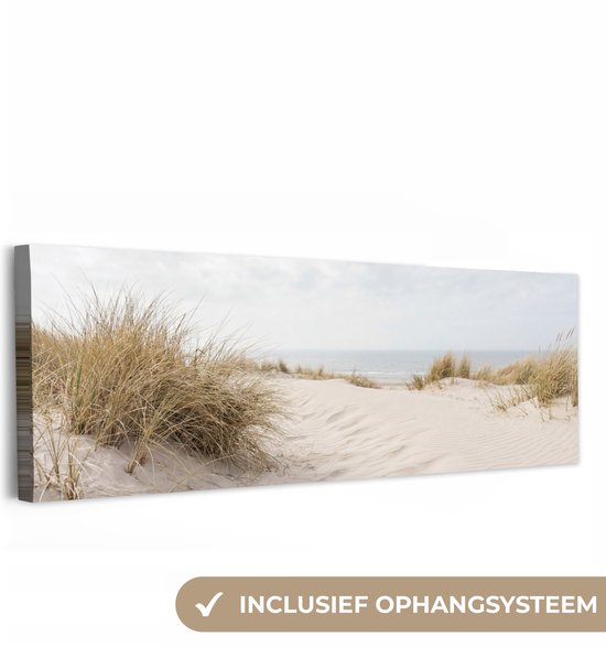 Tableau sur toile 90x30 cm - Décoration murale exclusive Nuages - Paysage de dunes - Sable - Décoration murale salon - Décoration chambre - Accessoires chambre - Tableaux sur toile