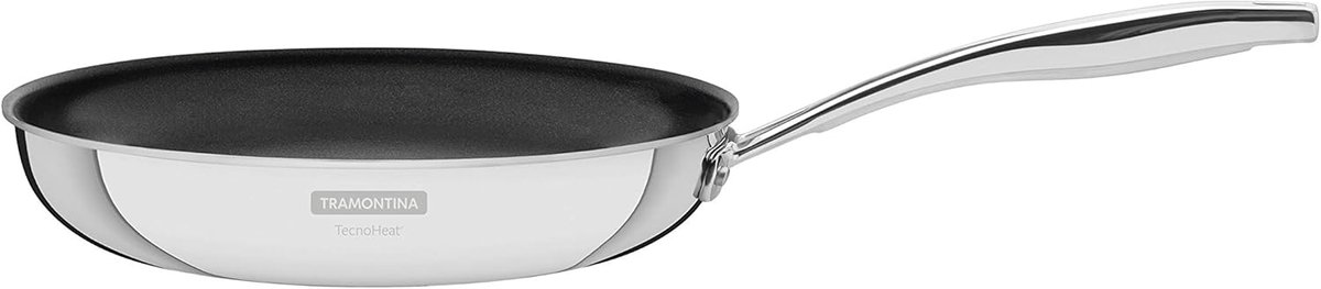 Roestvrijstalen braadpan - Koekenpan met anti-aanbaklaag - Algemeen koken - Gelijkmatige warmteverdeling - 30 cm 22 liter - Zilverkleurig