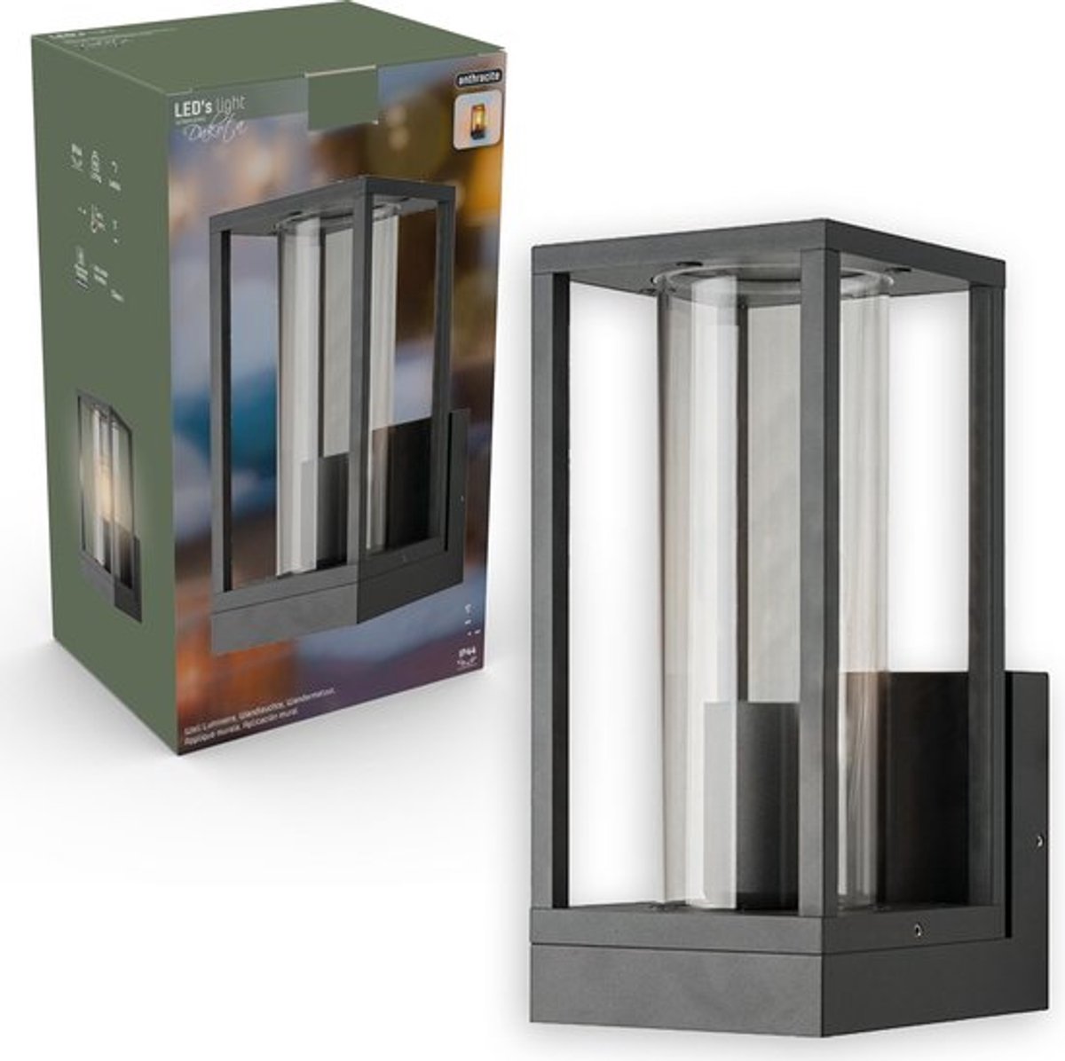 Moderne Wandlamp LED Dakota Outdoor E27 IP44 Antraciet