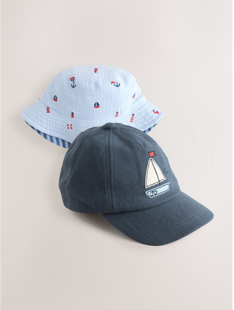 Next - Jongens - Set van 2 petten - Blauw