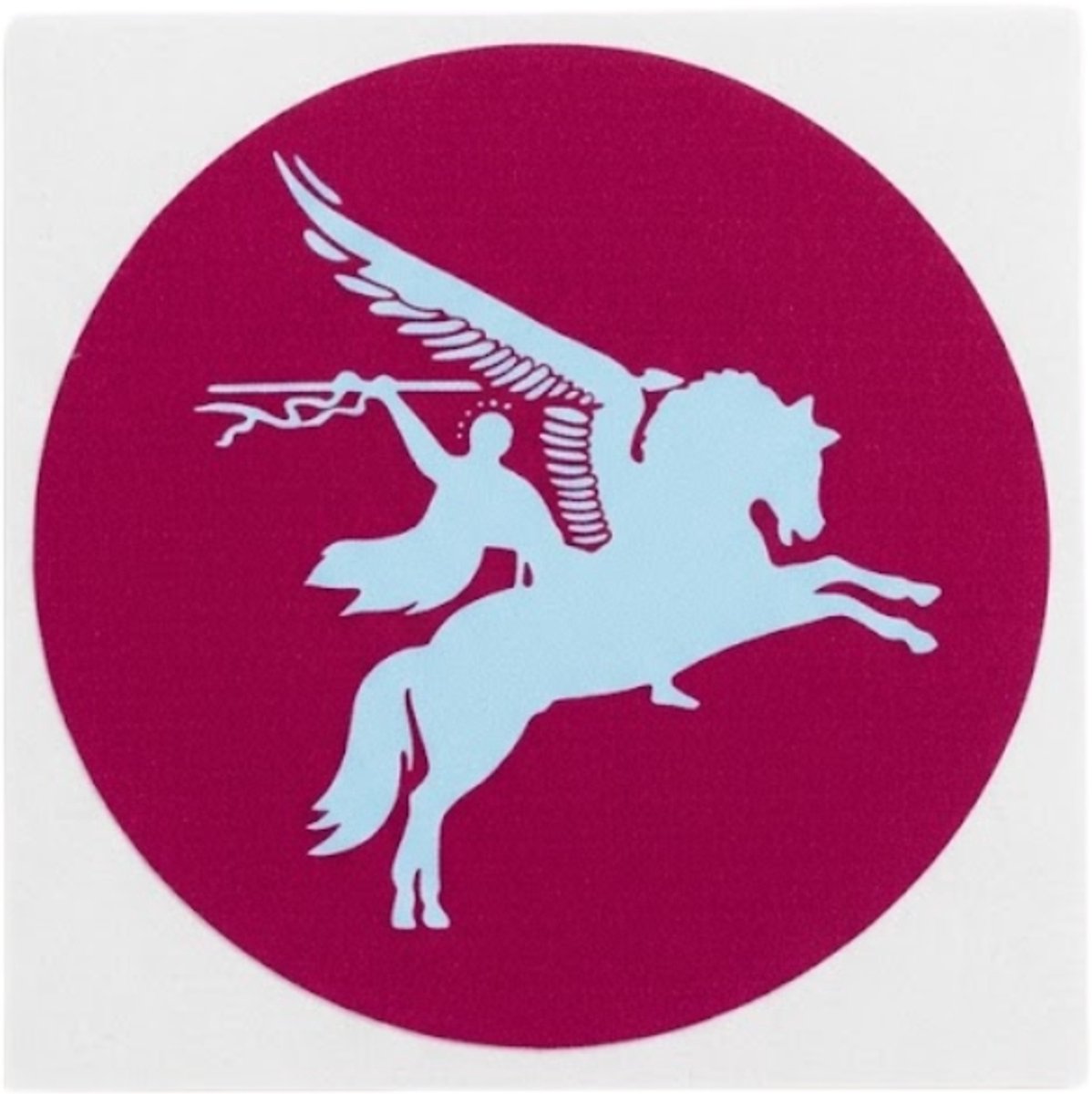 Ronde Airborne Sticker met Pegasus