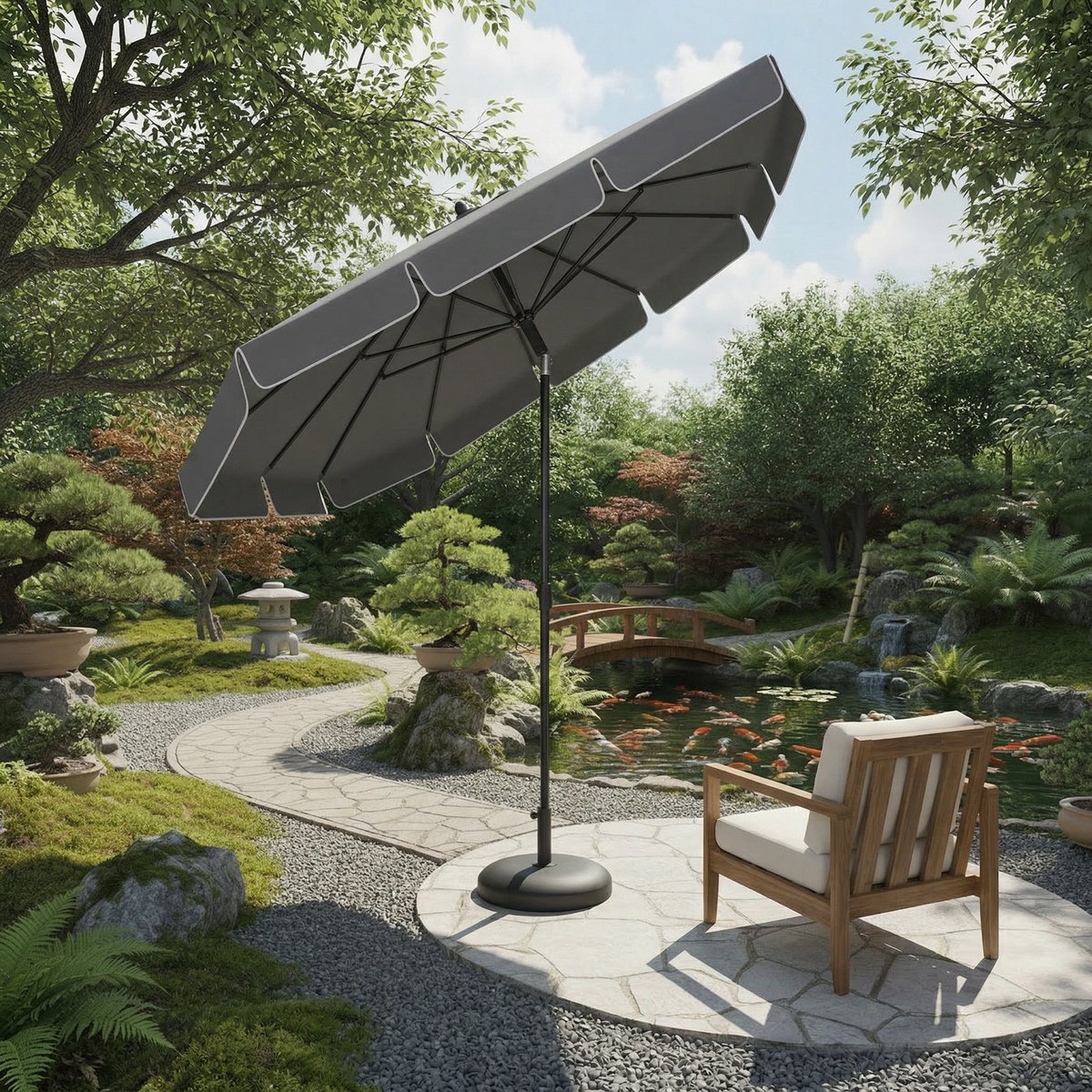 Tuinparasol Bellavero 2x3 m – Rechteckige verstelbare parasol met LED-verlichting, 30° kantelbaar, UV-bescherming, ventilatieopeningen, 180 g/m² polyester, ideaal voor tuin, terras, balkon en stran...