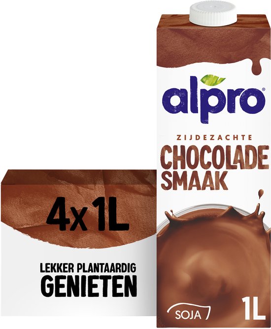 Alpro Sojadrink Chocolade – Plantaardig & Lactosevrij – 4 x 1L