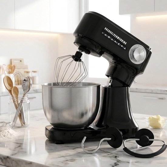 RONN® Mixer met mengkom - Mixer - Mixer met mengkom keukenmachine - Zwart - 10cm x 28cm x 32cm van Merkloos — afbeelding 3