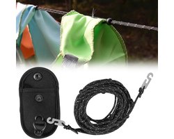 Uitbreidbare Reis Waslijn met 24 Vaste Parels - Extra Sterke Camping Waslijn - Antislip Buitenwaslijn voor Pantry - Tuin - Balkon - RV - Kamperen en Backpacking Accessoires