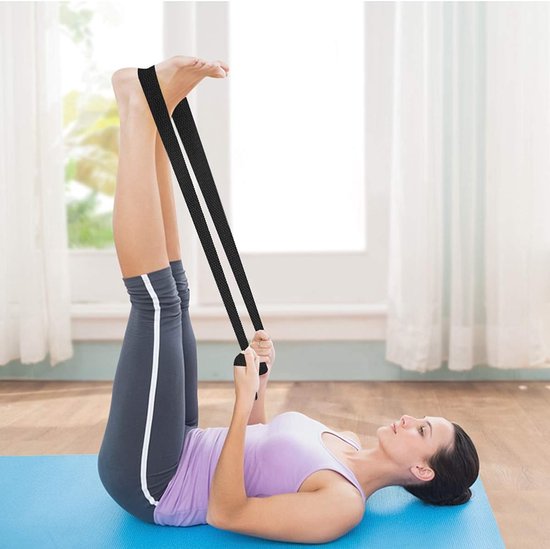 Yoga Mat Strap - Draagriem - Verstelbaar - Duurzaam - Voor Pilates - Aerobics - Buiten - Sportmatten - Geschikt voor Alle Matformaten - Zwart — afbeelding 3