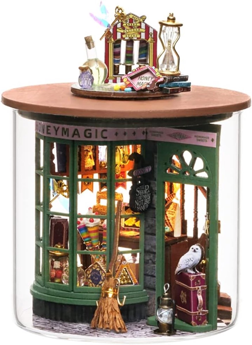 Miniatuur Poppenhuis - Doe-het-zelf Model - Creatief Hobby - Gedetailleerd Ontwerp - 21 x 14.5 x 15.5 cm
