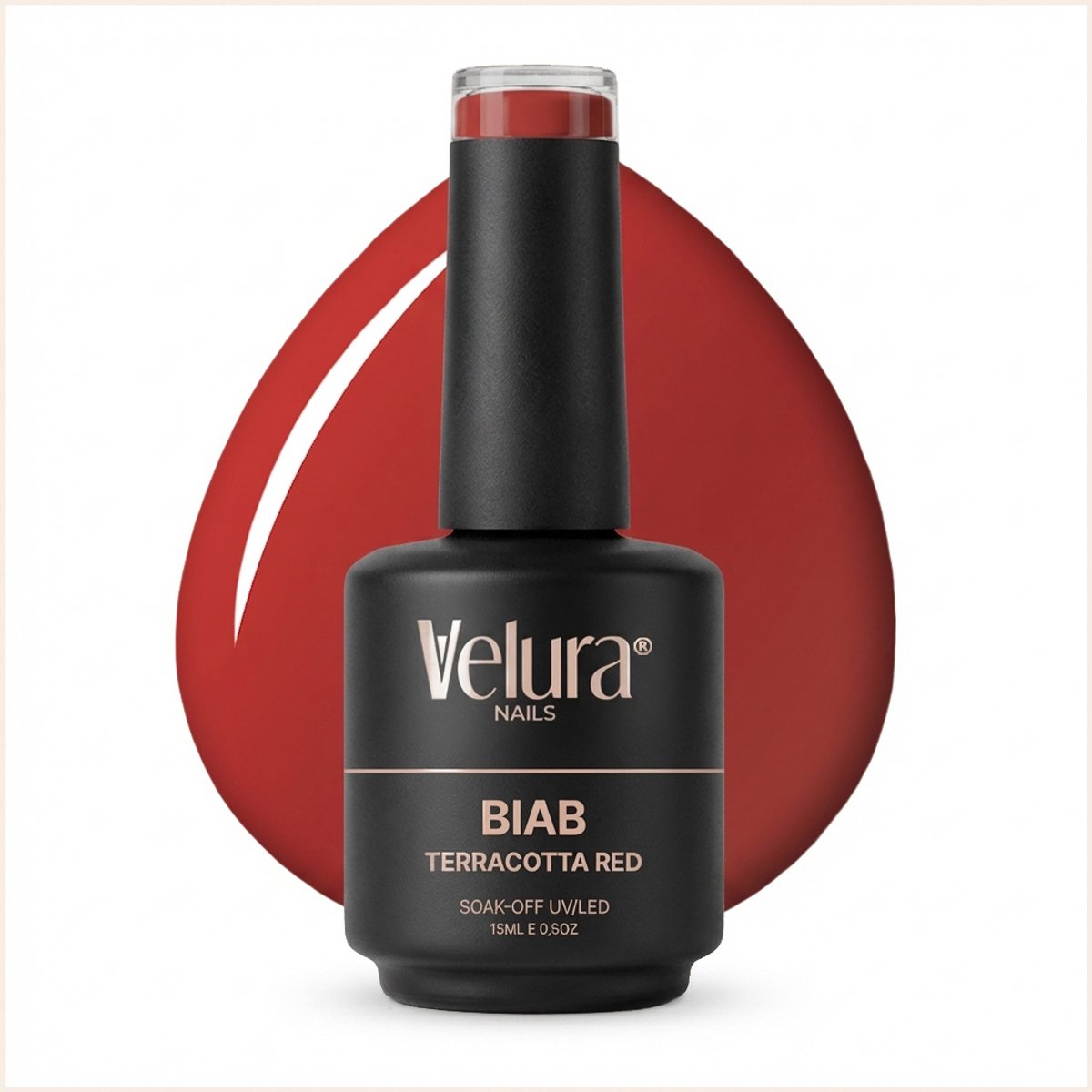 Velura® BIAB - Builder in a Bottle - 15ml Terracotta Red - Liquid Builder Gel - BIAB Gel Nagels - Flexibel & Dimethicone Hechting - HEMA- & TPO-vrij