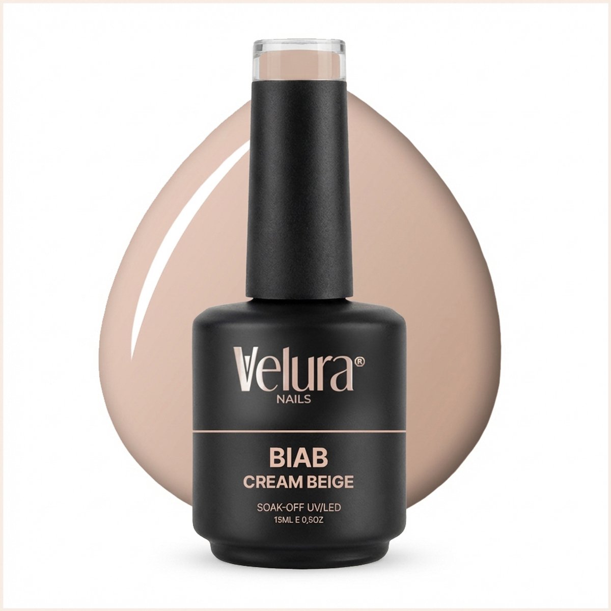 Velura® BIAB - Builder in a Bottle - 15ml Cream Beige - Liquid Builder Gel - BIAB Gel Nagels - Flexibel & Dimethicone Hechting - HEMA- & TPO-vrij
