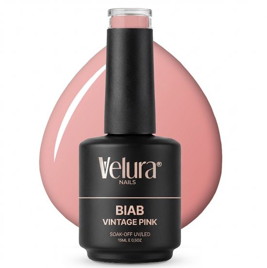 Velura® BIAB - Builder in a Bottle - 15ml Vintage Pink - Liquid Builder Gel - BIAB Gel Nagels - Flexibel & Dimethicone Hechting - HEMA- & TPO-vrij