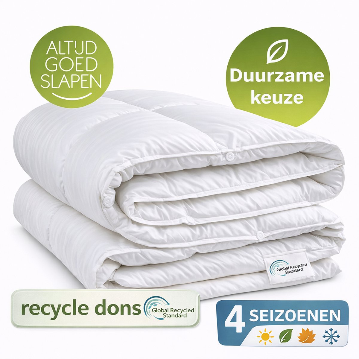 Altijdgoedslapen gerecycled Nextlife dons dekbed Bloesem 4 seizoenen 240x220