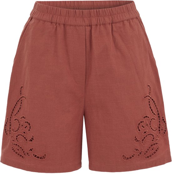 WE Fashion Short femme coupe décontractée avec broderie anglaise