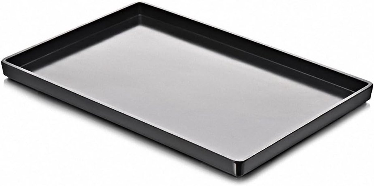 Reptielen Voerbak - Waterschaal Voedingsschotel - Terrarium Inrichting - Glad Afgewerkt PE - XL 40x27x2.3cm - Zwart