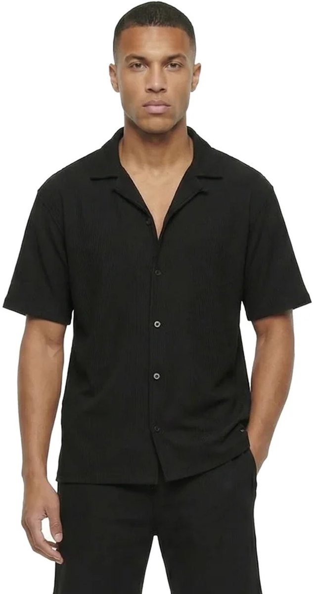 Malelions Ribbed Camp Collar Shirt