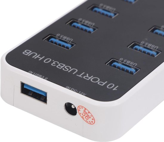 Aangedreven USB Hub - Poorten Uitbreider - Meer Apparaten - 10 Poorten 5Gbps - 121 Gram — afbeelding 4
