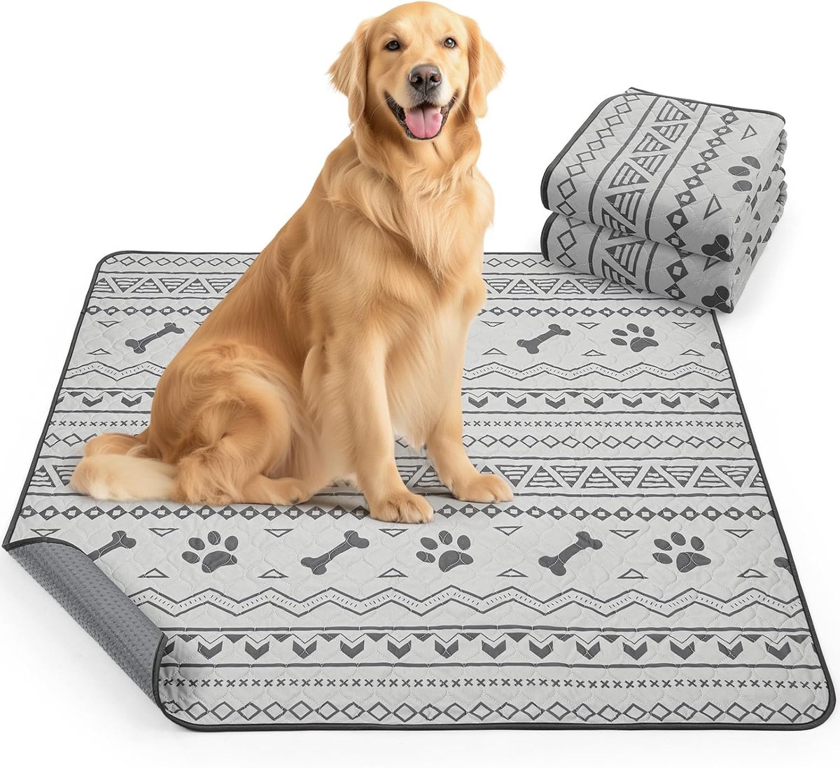 Wasbare Puppyonderleggers - Honden Pipimatten - Zindelijkheidstraining - Super Absorberend Waterdicht - 2 Stuks - Grijs